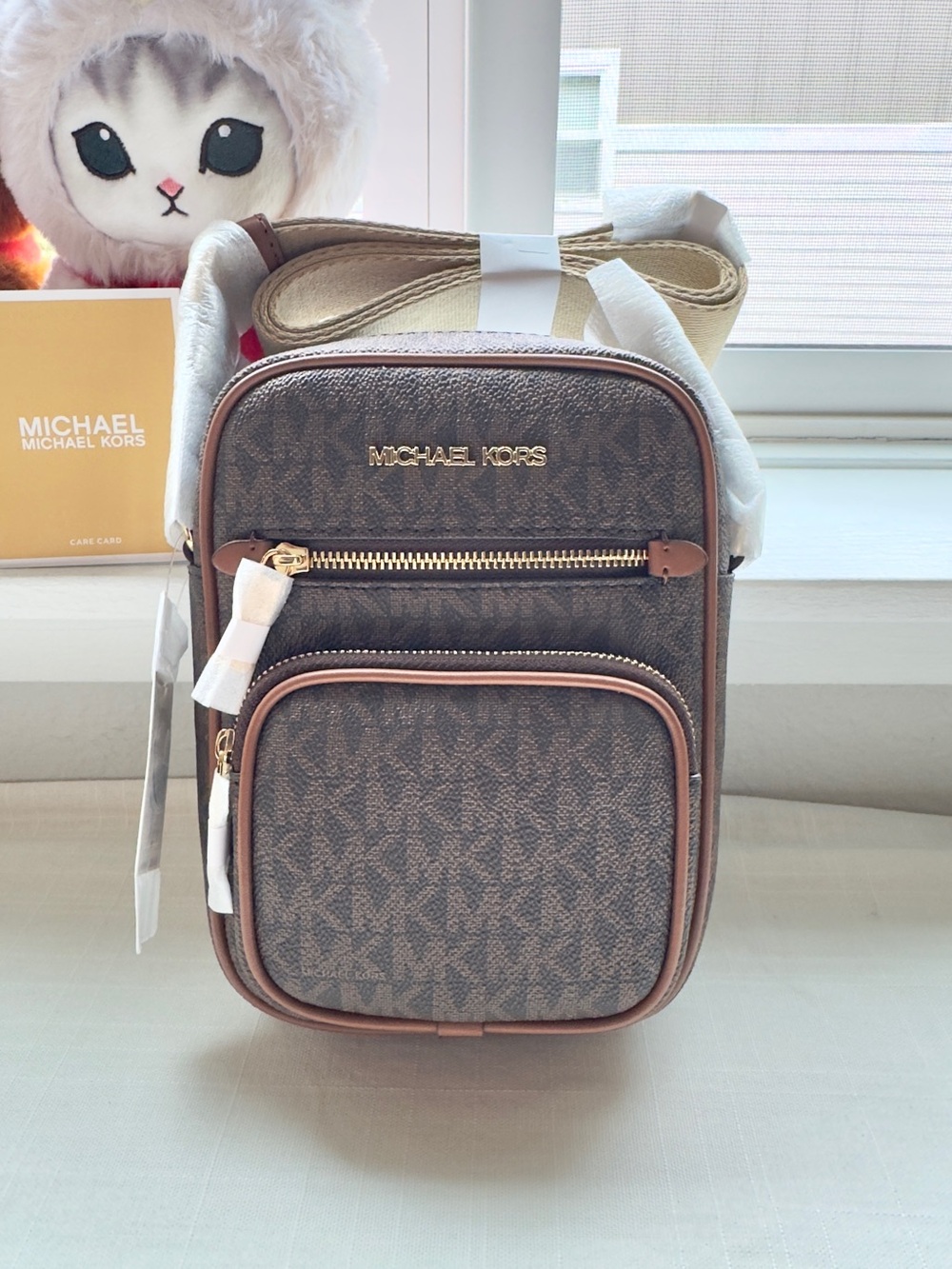 NWT 🤎Michael Kors Brown Jet Set Medium Signature Logo Crossbody
Bag